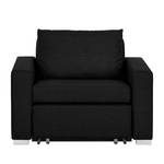 Fauteuil convertible LATINA basic Textile - Tissu Doran : Noir - Largeur : 110 cm