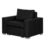 Slaapfauteuil LATINA Basic geweven stof - Stof Doran: Zwart