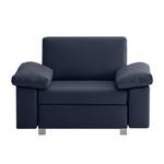 Fauteuil convertible Plaza Cuir véritable - Bleu foncé - Accoudoir réglable