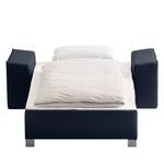 Fauteuil convertible Plaza Cuir véritable - Bleu foncé - Accoudoir réglable