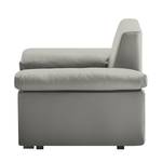 Fauteuil convertible Plaza Cuir véritable - Gris - Accoudoir réglable