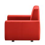 Slaapfauteuil Plaza echt leer - Rood - Geen functie