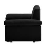 Fauteuil convertible Plaza Cuir véritable - Noir - Accoudoir réglable