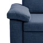 Slaapfauteuil Plaza geweven stof - Blauw - Armleuningen verstelbaar