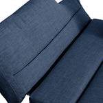 Slaapfauteuil Plaza geweven stof - Blauw - Armleuningen verstelbaar