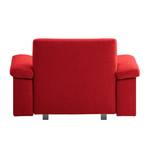 Fauteuil convertible Plaza Tissu - Rouge - Accoudoir réglable