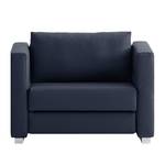 Fauteuil convertible Randa Cuir véritable - Bleu foncé