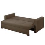 Schlafsofa Bela Cruz Strukturstoff Espresso / Warmes Beige