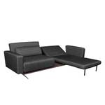 Schlafsofa Copperfield I Webstoff Webstoff - Stoff Parsa: Grau-Schwarz