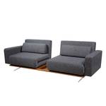 Schlafsofa Copperfield II Webstoff Stoff Parsa: Grau-Schwarz