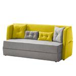 Canapé convertible Divri Tissu - Gris clair / Citron