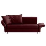 Divano letto Firenze Vera pelle - Bordeaux - Larghezza: 200 cm