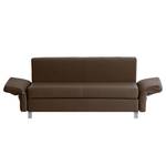 Slaapbank Florenz echt leer - Espressokleurig - Breedte: 200 cm