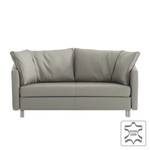 Divano letto Firenze Vera pelle - Grigio - Larghezza: 200 cm