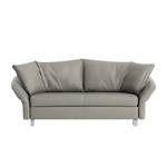 Divano letto Firenze Vera pelle - Grigio - Larghezza: 200 cm