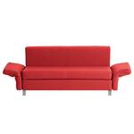 Canapé convertible Florenz Cuir véritable - Rouge - Largeur : 200 cm