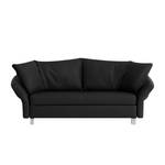 Schlafsofa Florenz Echtleder Schwarz - Breite: 200 cm