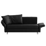 Schlafsofa Florenz Echtleder Schwarz - Breite: 200 cm