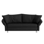 Schlafsofa Florenz Echtleder Schwarz - Breite: 200 cm