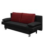 Schlafsofa Homely Webstoff Schwarz / Weinrot