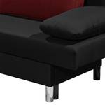 Schlafsofa Homely Webstoff Schwarz / Weinrot