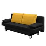 Schlafsofa Homely Webstoff Schwarz / Gelb