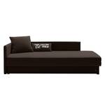 Schlafsofa Guest Webstoff Braun - Armlehne davorstehend links - 2 Kissen