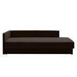 Schlafsofa Guest Webstoff Braun - Armlehne davorstehend links - 2 Kissen