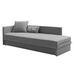 Schlafsofa Guest Webstoff Grau - Armlehne davorstehend links - 2 Kissen