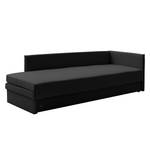 Canapé convertible Guest Tissu structuré - Anthracite - Accoudoir monté à droite (vu de face) - 4 coussins