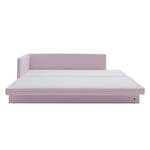 Schlafsofa Guest Webstoff Mauve - Armlehne davorstehend links - 2 Kissen