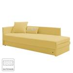 Schlafsofa Guest Webstoff Maisgelb - Armlehne davorstehend links - 2 Kissen