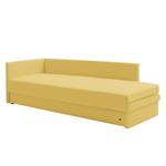 Schlafsofa Guest Webstoff Pastellgelb - Armlehne davorstehend links - 4 Kissen