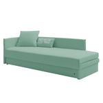 Schlafsofa Guest Webstoff Mint - Armlehne davorstehend links - 2 Kissen