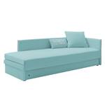 Schlafsofa Guest Webstoff Babyblau - Armlehne davorstehend rechts - 2 Kissen