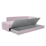 Schlafsofa Guest Webstoff Mauve - Armlehne davorstehend rechts - 4 Kissen