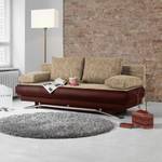 Schlafsofa Homesta Kunstleder / Strukturstoff - Braun / Beige