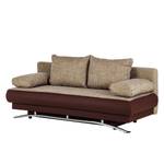 Schlafsofa Homesta Kunstleder / Strukturstoff - Braun / Beige