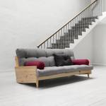 Schlafsofa Indie Kiefer massiv / Webstoff - Grau / Kiefer