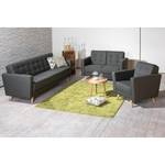 Schlafsofa Julian (3-Sitzer) Webstoff - Anthrazit - Grau