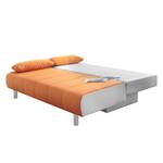 Canapé convertible Juva Cuir synthétique blanc / Microfibre orange