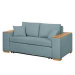 Schlafsofa LATINA mit XL Armlehne Holz Webstoff - Webstoff Barona: Taubengrau - Breite: 196 cm