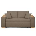 Sofa-lit LATINA avec accoudoir XL Bois Tissu - Tissu Barona: Havanna - Largeur : 176 cm