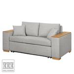 Schlafsofa LATINA mit XL Armlehne Holz Webstoff - Webstoff Barona: Granit - Breite: 196 cm