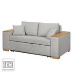 Sofa-lit LATINA avec accoudoir XL Bois Tissu - Tissu Barona: Granite - Largeur : 216 cm