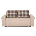 Slaapbank LATINA Basic Country geweven stof - Geweven stof Mueni / Geweven stof Logan: Beige / Bruin geruit - Breedte: 165 cm