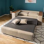 Schlafsofa LATINA mit XL Armlehne Holz Webstoff - Webstoff Barona: Cappuccino - Breite: 196 cm