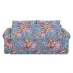 Schlafsofa LATINA Basic Country Webstoff - Webstoff Noralie: Blau / Pink - Breite: 165 cm