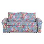 Schlafsofa LATINA Basic Country Webstoff - Webstoff Noralie: Blau / Pink - Breite: 185 cm