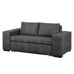 Sofa-lit LATINA Basic avec accoudoir XL Aspect cuir vieilli - Microfibre Bera: Basalte - Largeur : 216 cm